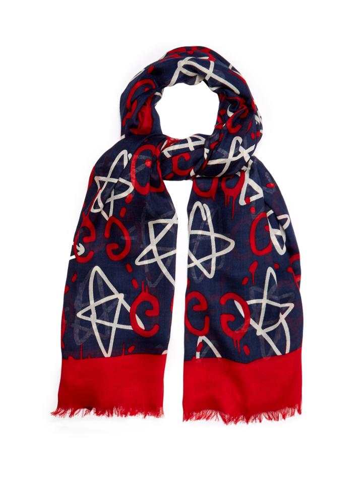 Guccighost-print Scarf