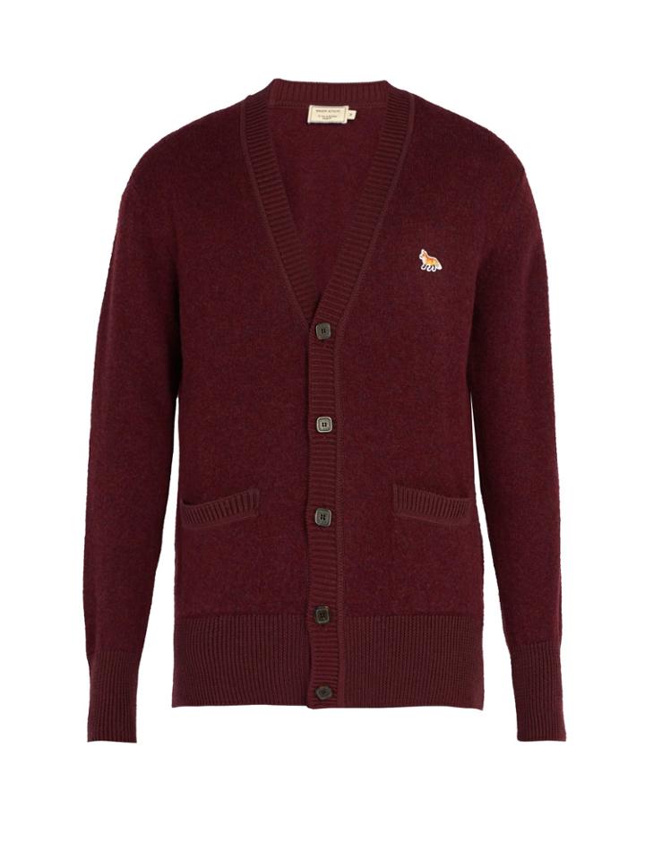 Maison Kitsuné V-neck Wool Cardigan