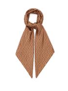 Ladies Accessories Lescarf - No.40 Isometric-print Silk-twill Scarf - Womens - Brown Multi