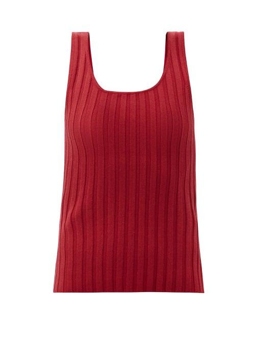 Matchesfashion.com Aje - Overture Ribbed Tank Top - Womens - Red