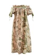 Biyan - Garalds Floral-print Silk-organza Maxi Dress - Womens - Cream