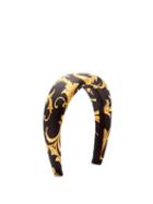 Matchesfashion.com Versace - Baroque-print Silk-twill Headband - Womens - Black Gold