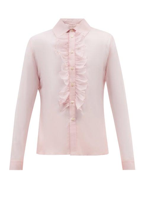 Walter Van Beirendonck - Ruffled Cotton-voile Shirt - Mens - Pink
