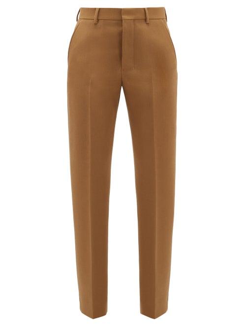 Matchesfashion.com Ami - Tailored Wool Twill Trousers - Womens - Camel