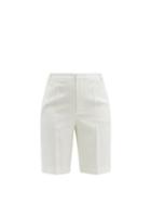 Matchesfashion.com Saint Laurent - High-rise Striped Wool Shorts - Womens - Ivory