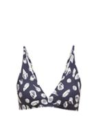 Matchesfashion.com The Upside - Megan Shell-print Padded Bikini Top - Womens - Navy Print