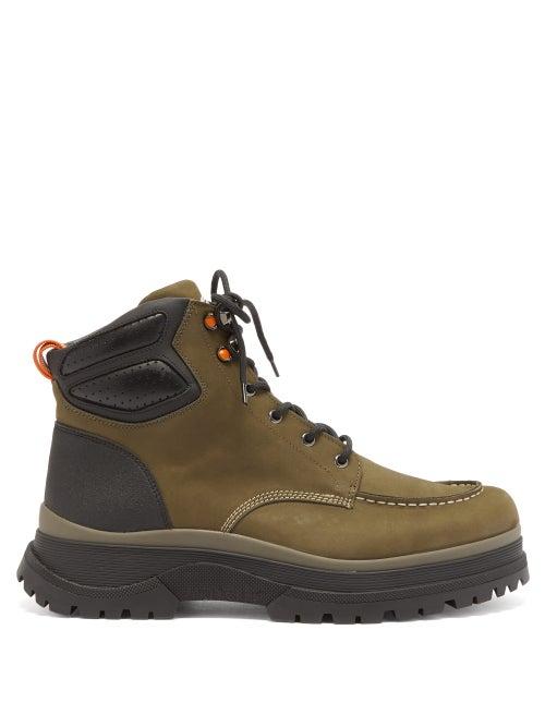 Matchesfashion.com Moncler - Ulderic Trek-sole Suede Boots - Mens - Khaki