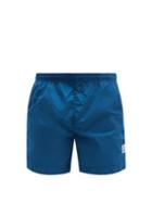 Matchesfashion.com C.p. Company - Logo-patch Garment-dyed Chrome Swim Shorts - Mens - Blue