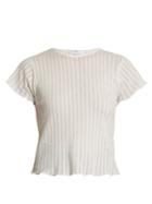 Eve Denim Agathe Striped Eyelet-knit Cotton-blend T-shirt