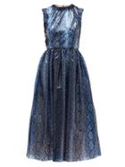 Matchesfashion.com Emilia Wickstead - Maidy Python-print Pvc Dress - Womens - Blue Multi