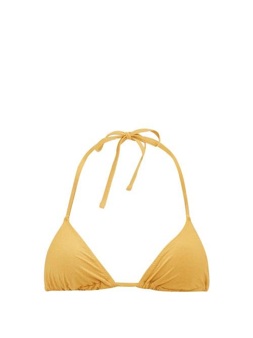 Matchesfashion.com Solid & Striped - The Iris Halterneck Bikini Top - Womens - Gold