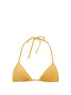 Matchesfashion.com Solid & Striped - The Iris Halterneck Bikini Top - Womens - Gold
