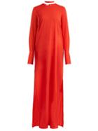 Matchesfashion.com Summa - Round Neck Silk Maxi Dress - Womens - Red
