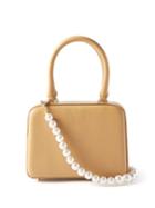 Simone Rocha - Faux-pearl And Leather Bag - Womens - Tan Multi