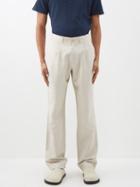Oliver Spencer - Pleated Linen-blend Herringbone Trousers - Mens - Cream