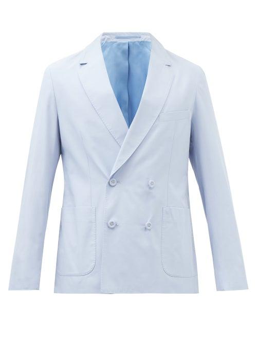 Officine Gnrale - Leon Cotton-poplin Suit Jacket - Mens - Light Blue