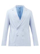 Officine Gnrale - Leon Cotton-poplin Suit Jacket - Mens - Light Blue