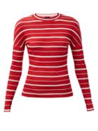 Matchesfashion.com Atlein - Intarsia-striped Knitted Long-sleeved Top - Womens - Red White