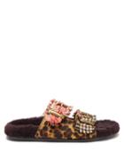 Matchesfashion.com Avec Modration - Vail Shearling Slides - Womens - Brown Multi