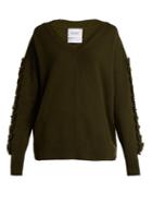 Matchesfashion.com Barrie - Troisieme Dimension Crew Neck Cashmere Sweater - Womens - Khaki