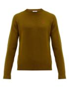 Matchesfashion.com Ami - Logo Appliqud Merino Wool Sweater - Mens - Bronze