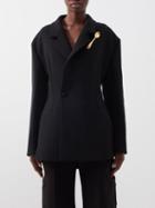 A.w.a.k.e. Mode - Cutout-back Tailored Crepe Jacket - Womens - Black