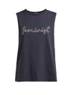 Matchesfashion.com The Upside - Embroidered Cotton Tank Top - Womens - Navy White