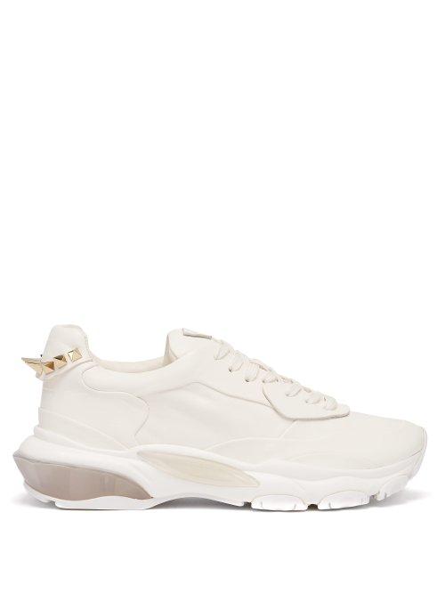 Matchesfashion.com Valentino - Bounce Rockstud Low Top Leather Trainers - Womens - White