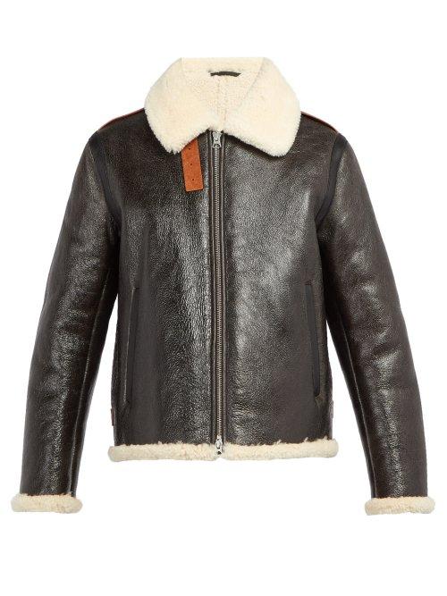 Matchesfashion.com Acne Studios - Shearling And Leather Aviator Jacket - Mens - Brown