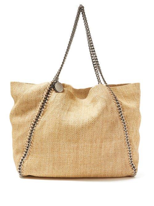 Matchesfashion.com Stella Mccartney - Falabella Medium Reversible Raffia Tote Bag - Womens - Brown