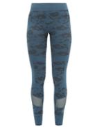 Matchesfashion.com Adidas By Stella Mccartney - Performance Essentials Camouflage Print Leggings - Womens - Blue
