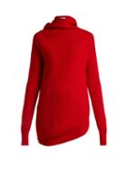 Matchesfashion.com Jil Sander - Asymmetric Wool And Cashmere Blend Sweater - Womens - Red