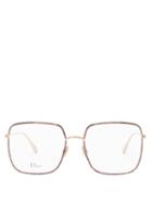 Matchesfashion.com Dior Eyewear - Diorstellaire1 Square Tortoiseshell Metal Glasses - Womens - Gold
