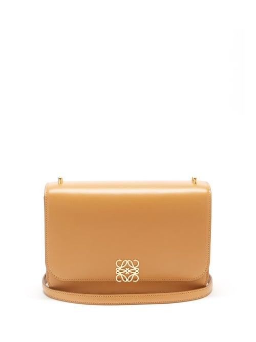Loewe - Goya Anagram Leather Shoulder Bag - Womens - Tan