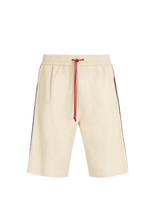 Matchesfashion.com Gucci - Drawstring Leather Shorts - Mens - White