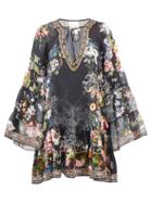 Camilla - From The Archives-print Silk-chiffon Dress - Womens - Black Multi