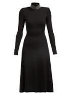 Matchesfashion.com Christopher Kane - Crystal Embellished Ribbed Jersey Midi Dress - Womens - Black