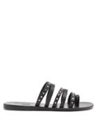Matchesfashion.com Ancient Greek Sandals - Niki Crystal-studded Leather Slides - Womens - Black Silver