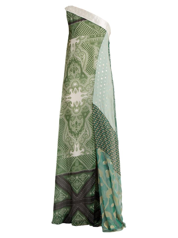 Etro Draped One-shoulder Silk Dress