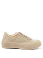 Alexander Mcqueen - Deck Shearling And Leather Trainers - Womens - Beige
