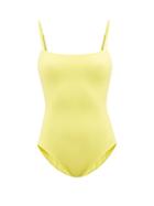 Jil Sander - Square-neck Swimsuit - Womens - Yellow
