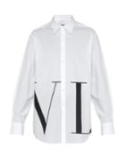 Matchesfashion.com Valentino - Oversized Logo Print Cotton Shirt - Mens - White