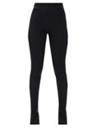 Matchesfashion.com Jil Sander - Slit-cuff Ribbed-knit Leggings - Womens - Black