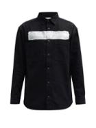 Matchesfashion.com Givenchy - Coated-logo Denim Shirt - Mens - Black