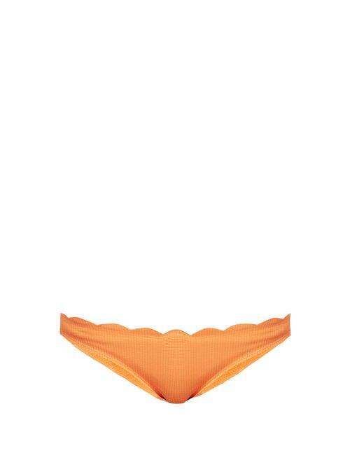 Matchesfashion.com Marysia - Santa Barbara Scallop Edged Bikini Briefs - Womens - Orange