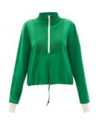 Ladies Rtw Staud - High-neck Cotton-jersey Sweatshirt - Womens - Green