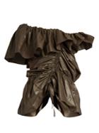 Lemaire Ruffled Off-the-shoulder Cotton Top