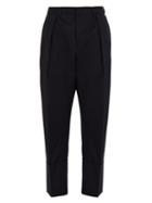 Matchesfashion.com Wooyoungmi - Tapered Leg Cropped Wool Trousers - Mens - Navy
