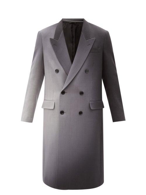 Matchesfashion.com Fendi - Ombr Wool-twill Coat - Mens - Dark Grey