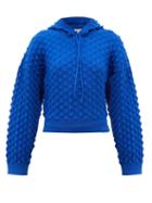 Stella Mccartney - Spiked-knit Hooded Sweatshirt - Womens - Blue